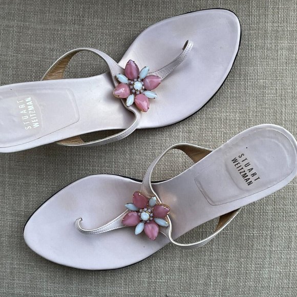 Stuart Weitzman Women Heel Sandal Shoes Leather Sole Pink Leather Upper Spain 39 - Picture 5 of 12